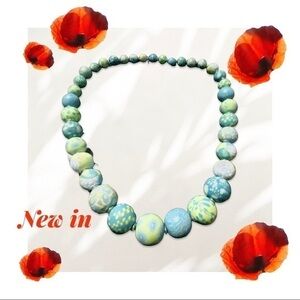 Jilzara handmade and painted clay bead necklace